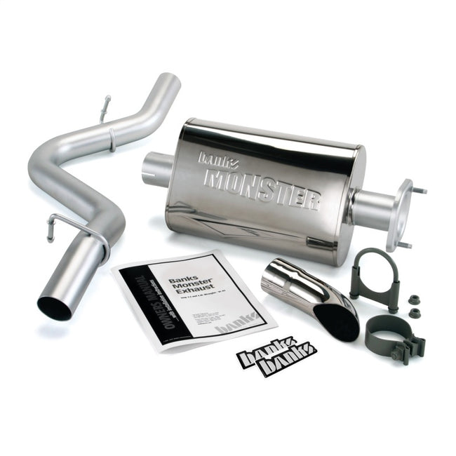 Banks Power 91-95 Jeep 4.0L Wrangler Monster Exhaust System - SS Single Exhaust w/ Chrome Turn DownTip