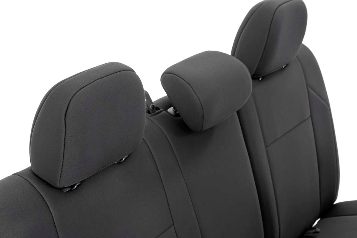 Rough Country Tacoma Neoprene Front and Rear Seat Covers For 16-23Toyota Tacoma Crew Cab