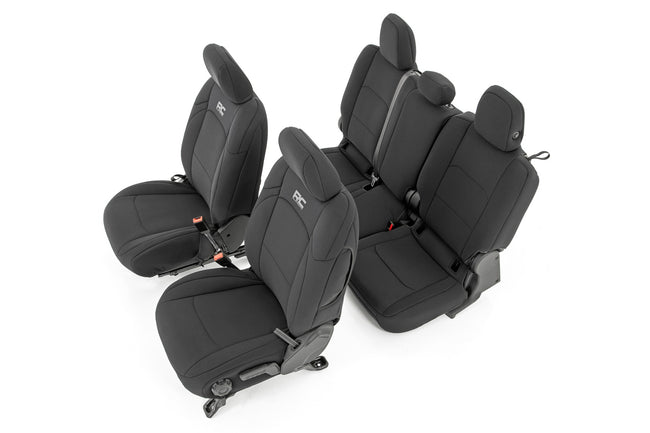 Rough Country Jeep Neoprene Seat Cover Set Black (2020 Gladiator JT)