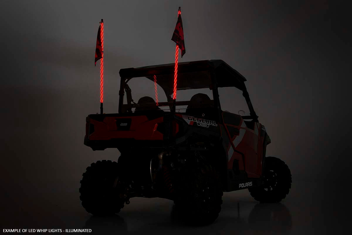 Rough Country Polaris LED Whip Light Roll Cage Mounts RZR 1000XP Turbo