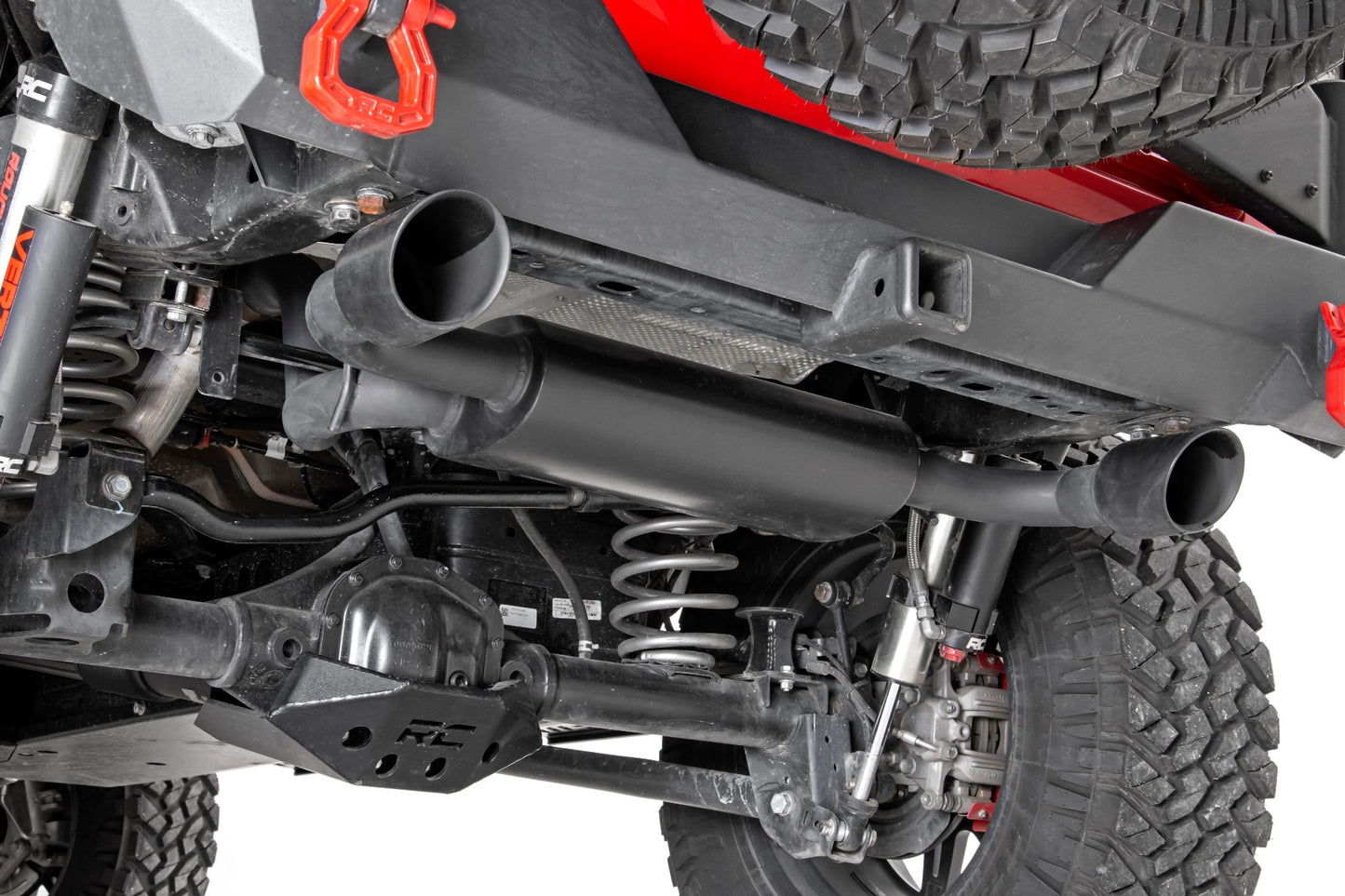 Rough Country Jeep Dual Outlet Performance Exhaust - Black 18-20 Wrangler JL/JLU