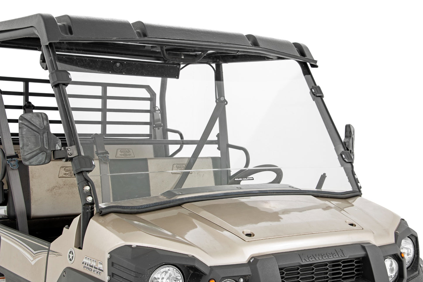 Rough Country Full Windshield Scratch Resistant 16-22 Kawasaki Mule Pro FX/15-22 Mule Pro FXT
