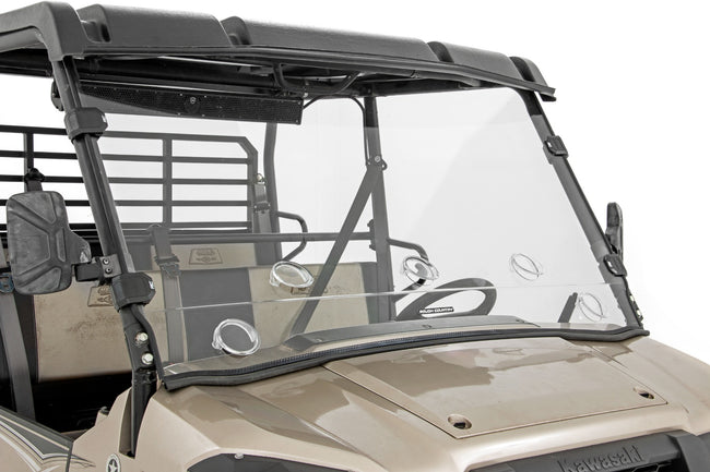Rough Country Vented Full Windshield Scratch Resistant 15-22 Kawasaki Mule Pro-FX