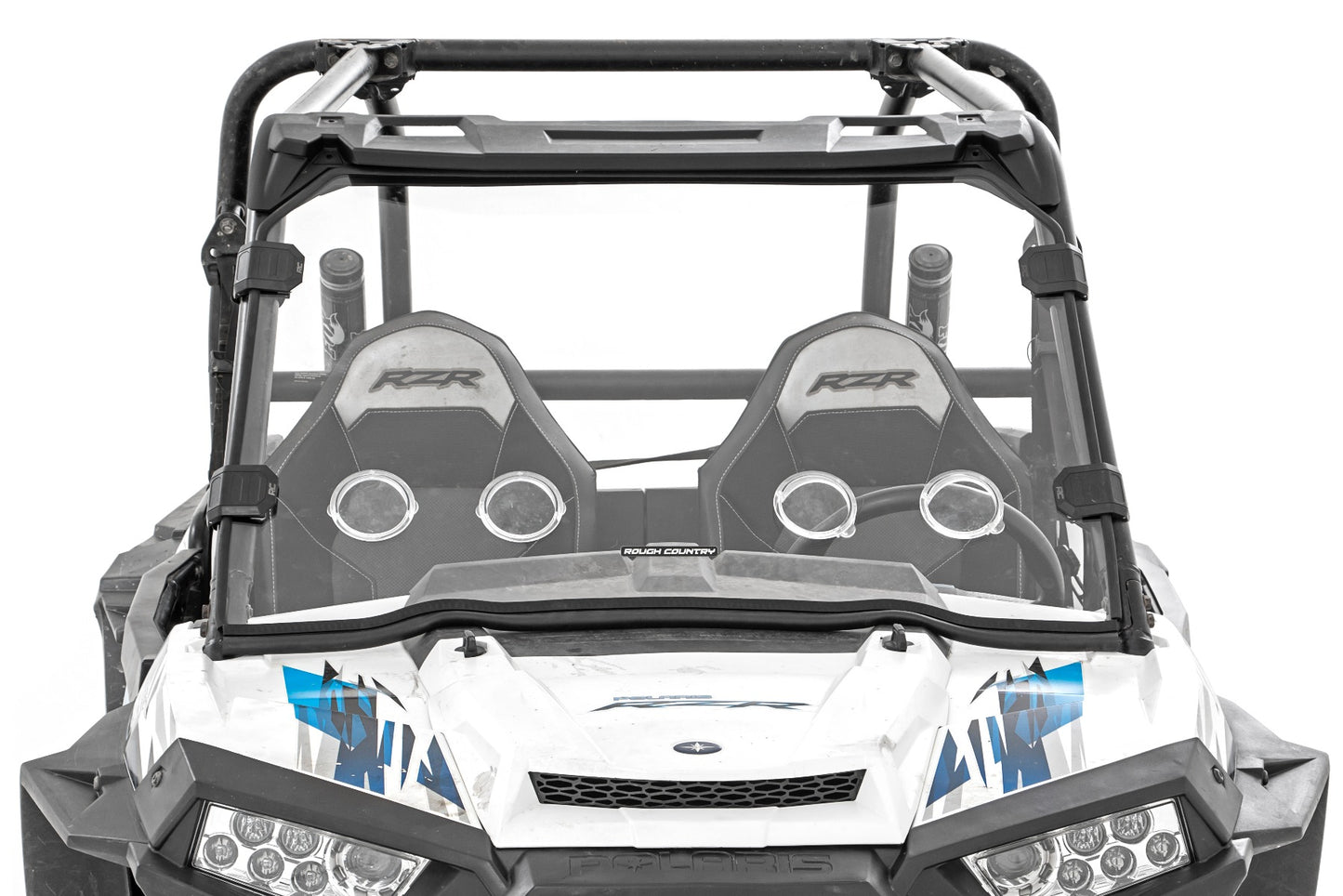 Rough Country Polaris Scratch Resistant Vented Full Windshield with Factory Plastic Visor 16-18 Polaris RZR 900/1000XP Turbo