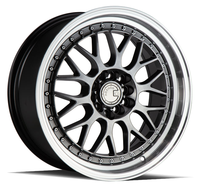 Aodhan Wheels AH02 Hyper Black w/ Machined Lip 18x8.5 5x100 | +35 | 73.1