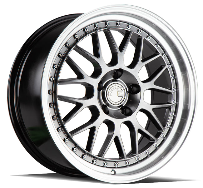Aodhan Wheels AH02 Hyper Black w/ Machined Lip 18x8.5 5x120 | +35 | 72.6