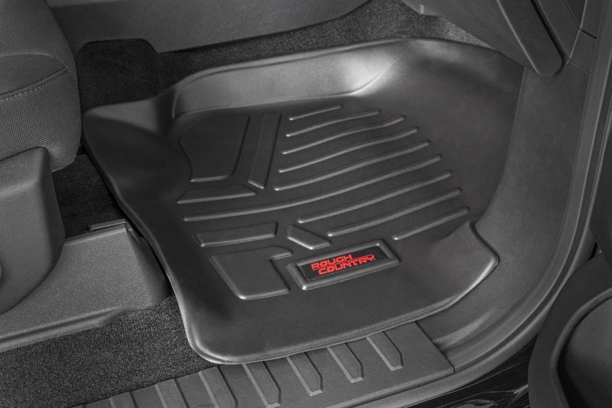 Rough Country Heavy Duty Floor Mats Front/Rear-15-20 Ford F-150 SuperCrew Cab