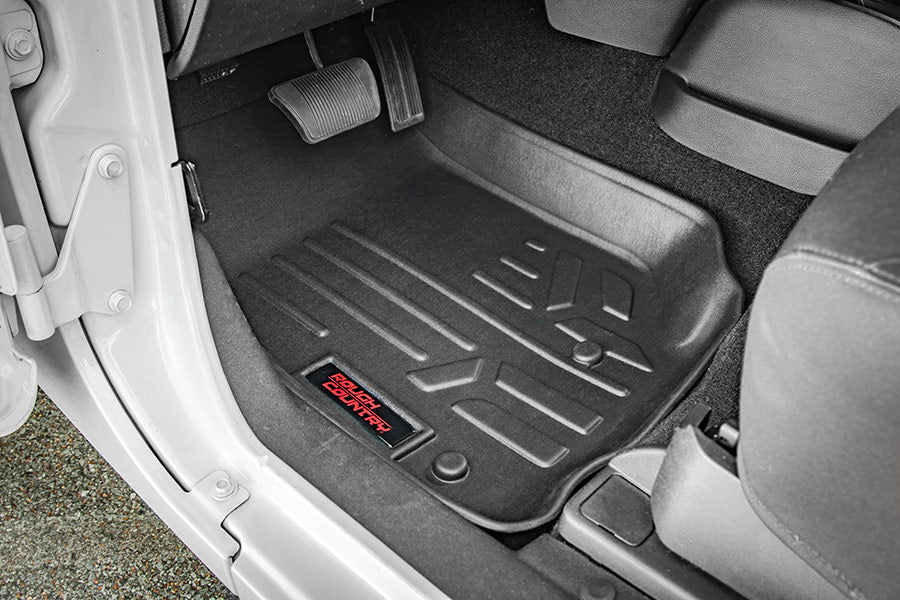 Rough Country Floor Mats Front 14-18 Jeep Wrangler JK 4WD