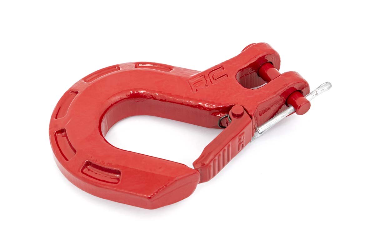 Rough Country Forged Clevis Hook Red Fits 5/16 - 3/4 Inch D-Rings Fits 1 Inch Winch Ropes