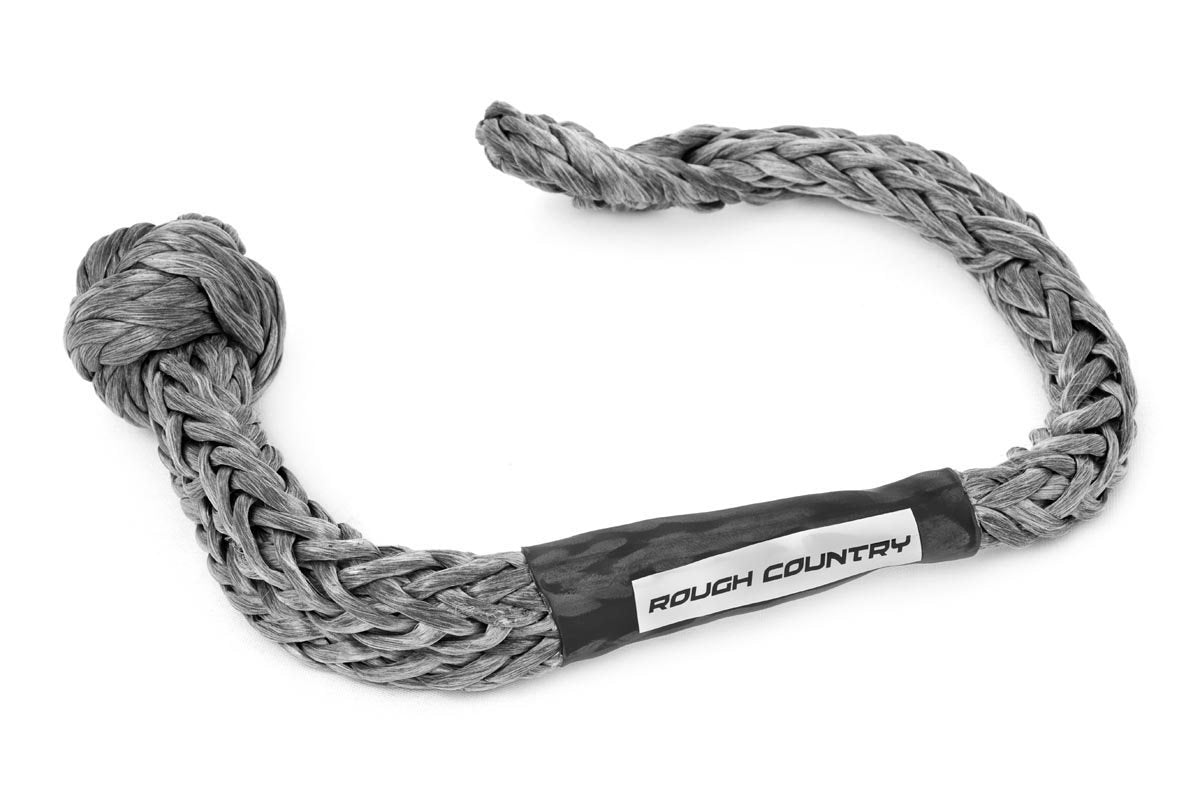 Rough Country Soft Shackle Rope 7/16 Inch Diameter 34,000 LB Breaking Strength Gray