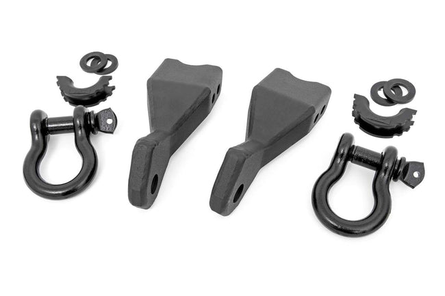 Rough Country Chevy Tow Hook to Shackle Conversion Kit w/Standard D-Rings & Rubber Isolators 19-20 Silverado 1500