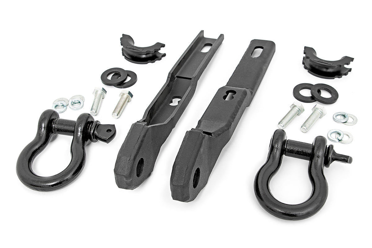 Rough Country RS160 Nissan Tow Hook to Shackle Conversion Kit w/ D-Rings & Rubber Isolators (17-20 Titan)