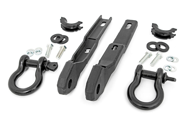 Rough Country Nissan Tow Hook to Shackle Conversion Kit w/ D-Rings and Rubber Isolators 17-20 Titan