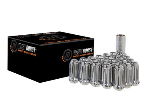 West Coast Wheel Accessories 14x1.5mm Lug Nut Set For 8 Lug Wheels Chrome