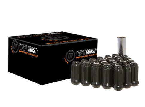 West Coast Wheel Accessories 9/16-18 Lug Nut Set For 8 Lug Wheels Black