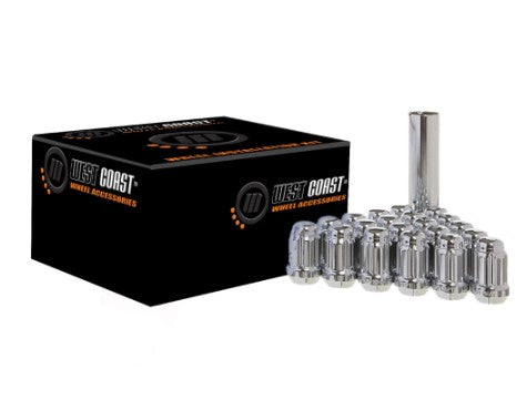 West Coast Wheel Accessories 1/2x20 Lug Nut Set For 5 Lug Wheels Chrome