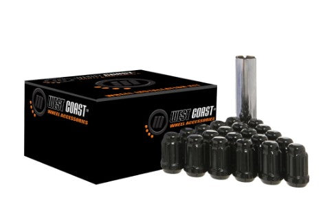 West Coast Wheel Accessories 12x1.25mm Lug Nut Set For 6 Lug Wheels Black
