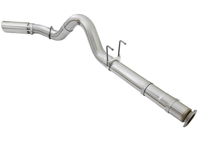 aFe ATLAS 5in DPF-Back Alum Steel Exhaust System w/Polished Tip 2017-2024 Ford Diesel Trucks V8-6.7L (td)