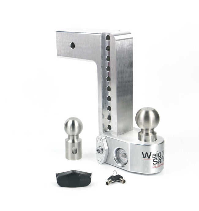 Weigh Safe 10in Drop Hitch w/Built-in Scale & 3in Shank (10K/21K GTWR) - Aluminum