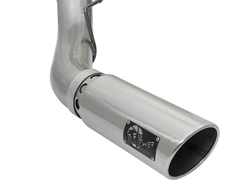 aFe LARGE BORE HD 5in 409-SS DPF-Back Exhaust w/Polished Tip 2017-2024 Ford Diesel Trucks V8 6.7L (td)
