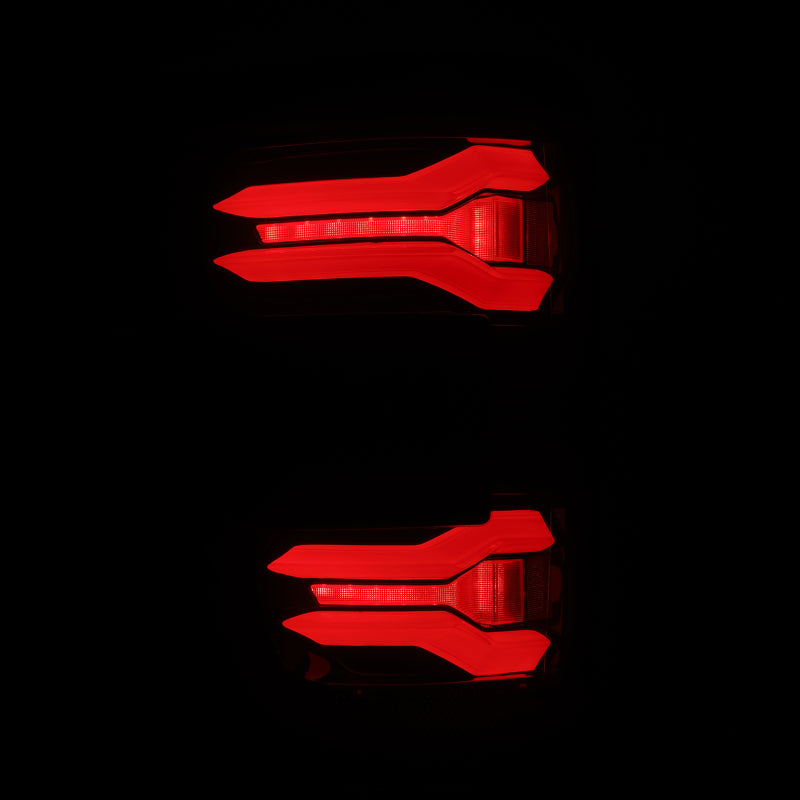 AlphaRex 21-23 Ford F-150 LUXX LED Tailights - Black Red w/ BLIS