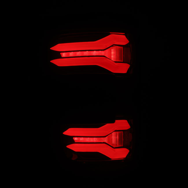 AlphaRex 21-23 Ford F-150 LUXX LED Tailights - Black Red w/ BLIS