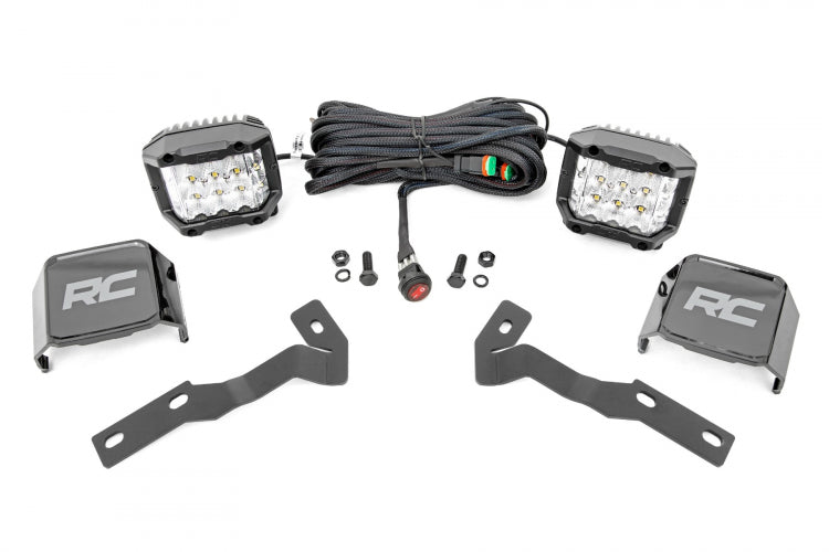 Rough Country LED Light Kit | Ditch Mount |  3" OSRAM | Wide | Toyota Tacoma (16-23)