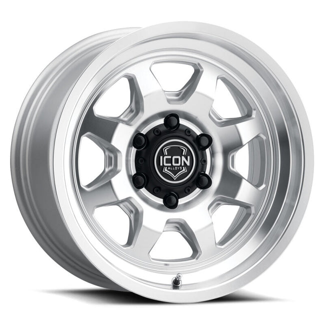 ICON Nuevo 17x8.5 / 6x5.5 / 25mm / 5.75in BS Silver Machined Wheel