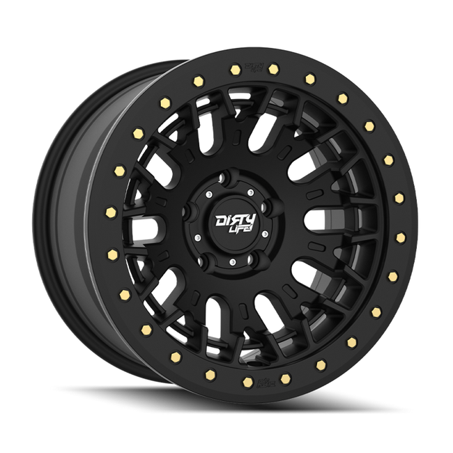 Dirty Life DT-3 17X9 5x127 -38 Offset - Satin Black w/ Simulated Beadlock