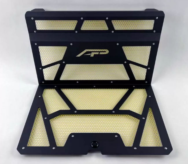 Agency Power 14-18 Polaris RZR Gloss Black/Yellow Vented Engine Cover