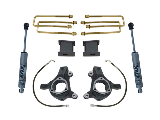 MaxTrac 07-16 GM C1500 2WD w/Cast Steel Susp. 3in/1in Spindle Lift Kit w/FOX Shocks