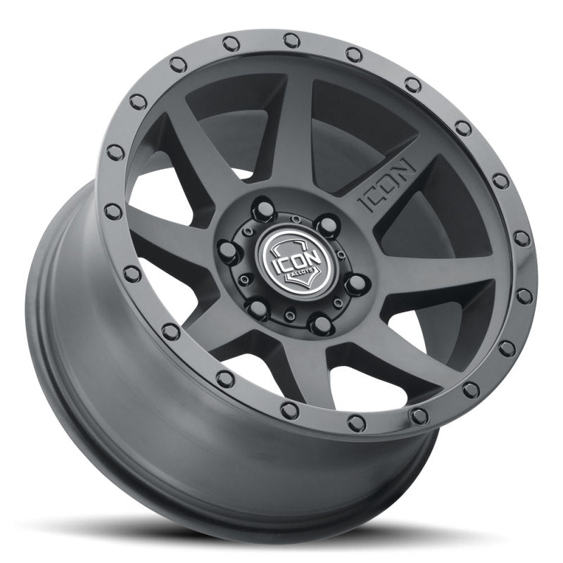 ICON Rebound 17x8.5 5x150 25mm Offset 5.75in BS 110.1mm Bore Double Black Wheel