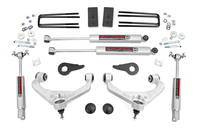 Rough Country 3.5 Inch Suspension Lift Kit 11-19 Silverado/Sierra 2500/3500HD w/o Rear Overload Springs