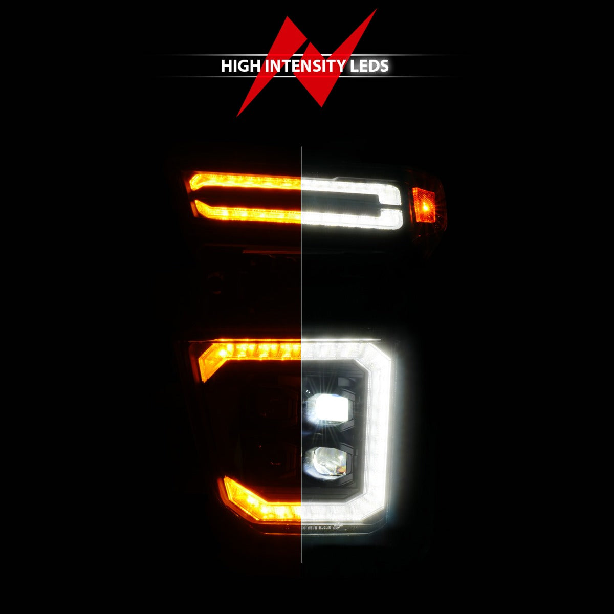 ANZO Z-Series 20-24 Chevy Silverado 2500/3500 Z-Series Full LED Proj Headlights Black - Driver Side