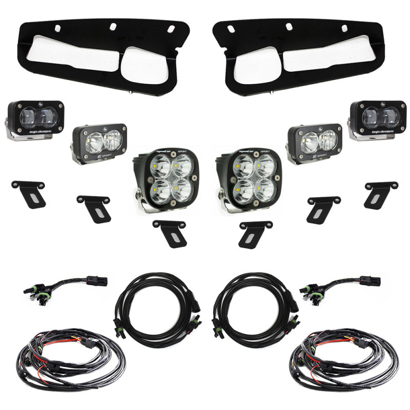 Baja Designs 21-23 Ford Bronco w/Steel Bumper S2 SAE Sportsmen Fog Pocket Light Kit - Clear With Toggle Switch