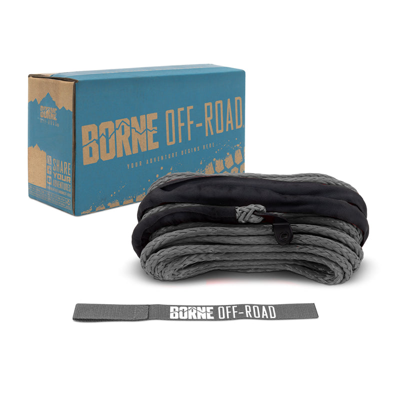 Borne Off-Road Synthetic Rope - 3/8in x 85ft - Grey