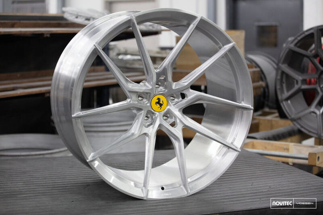 Vossen x Novitec NF8 22x12 ET:42 Brushed - Gloss Clear Ferrari GTC4Lusso Rear Wheel