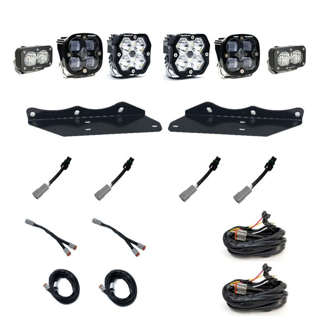 Baja Designs 17-20 Ford Raptor Squadron 2.0 Sport (Spot) + 1.0 SAE + S2 Sport W/C Fog Pkt Kit -Clear