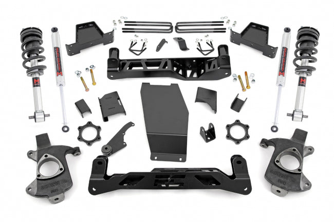 Rough Country 6.0 Inch GM Suspension Lift Kit w/ M1 Struts and Rear Shocks 14-18 1500 PU 4WD Cast Steel Lower Control Arms