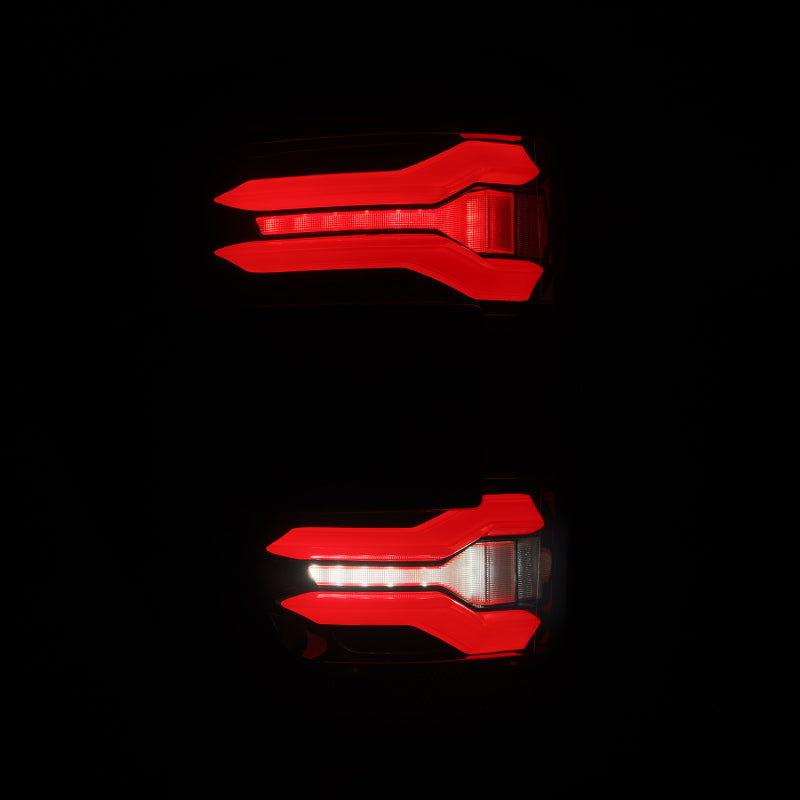 AlphaRex 21-23 Ford F-150 LUXX LED Tailights - Black Red w/ BLIS