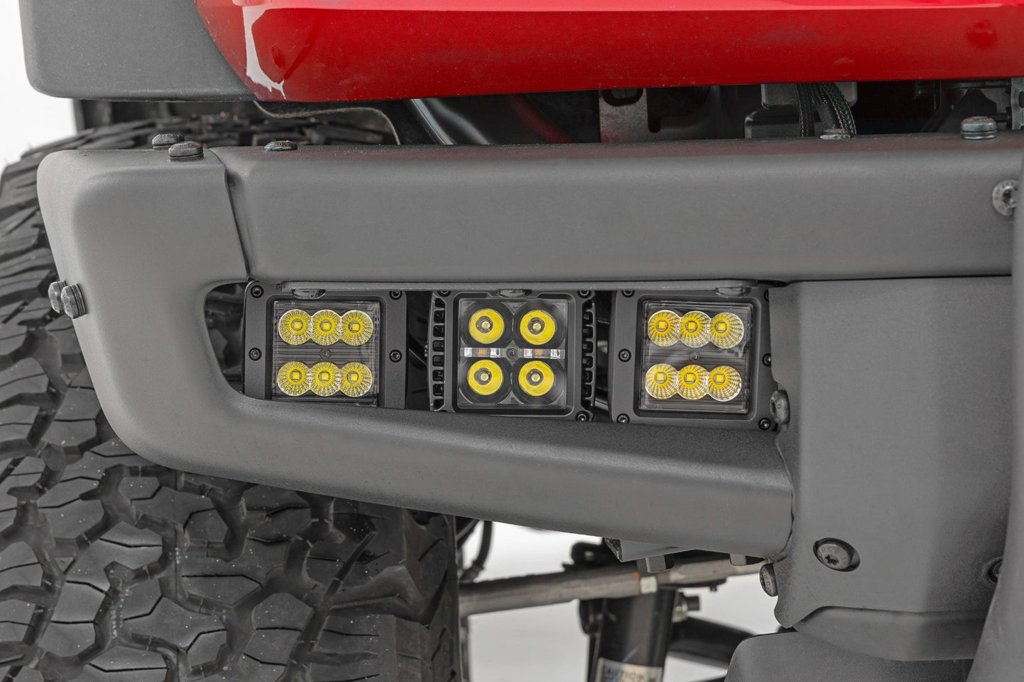 LED Light Kit | Fog Mount | Triple 2" Black Pair | Spot | Ford Bronco (21-25)