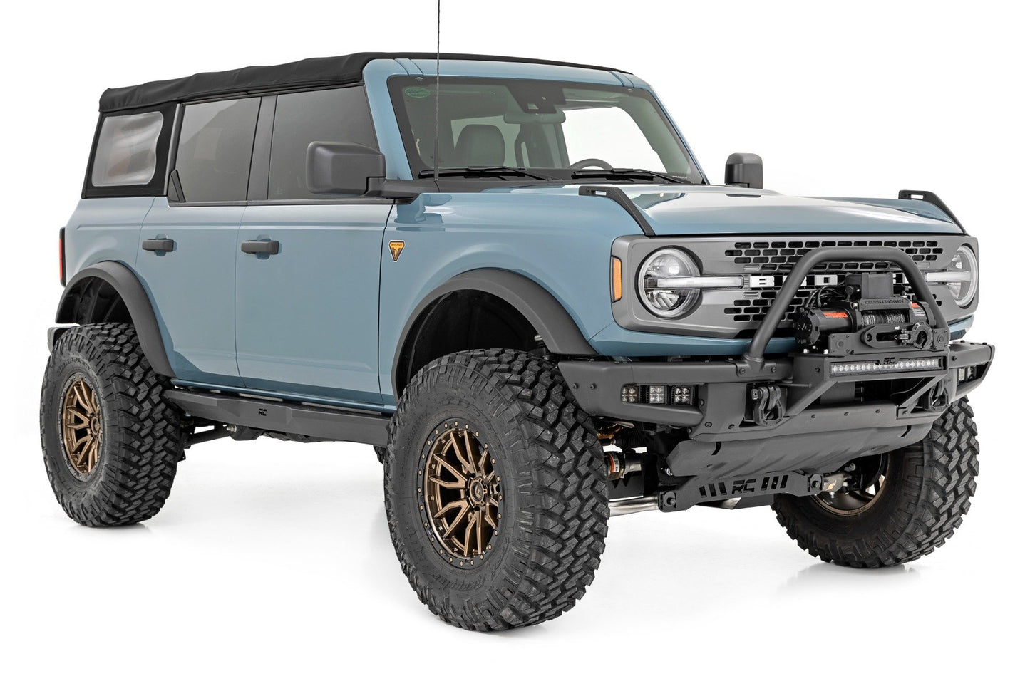 High Winch Mount | All Models | 12000S | 20 Inch Black Single Row LED | Ford Bronco (21-25)