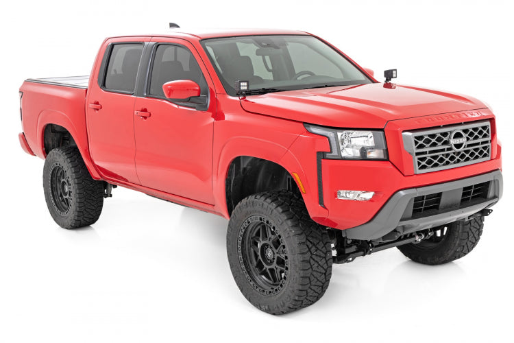 Rough Country LED Light Kit | Ditch Mount | 2" Black Pair | White DRL | Nissan Frontier (22-23)