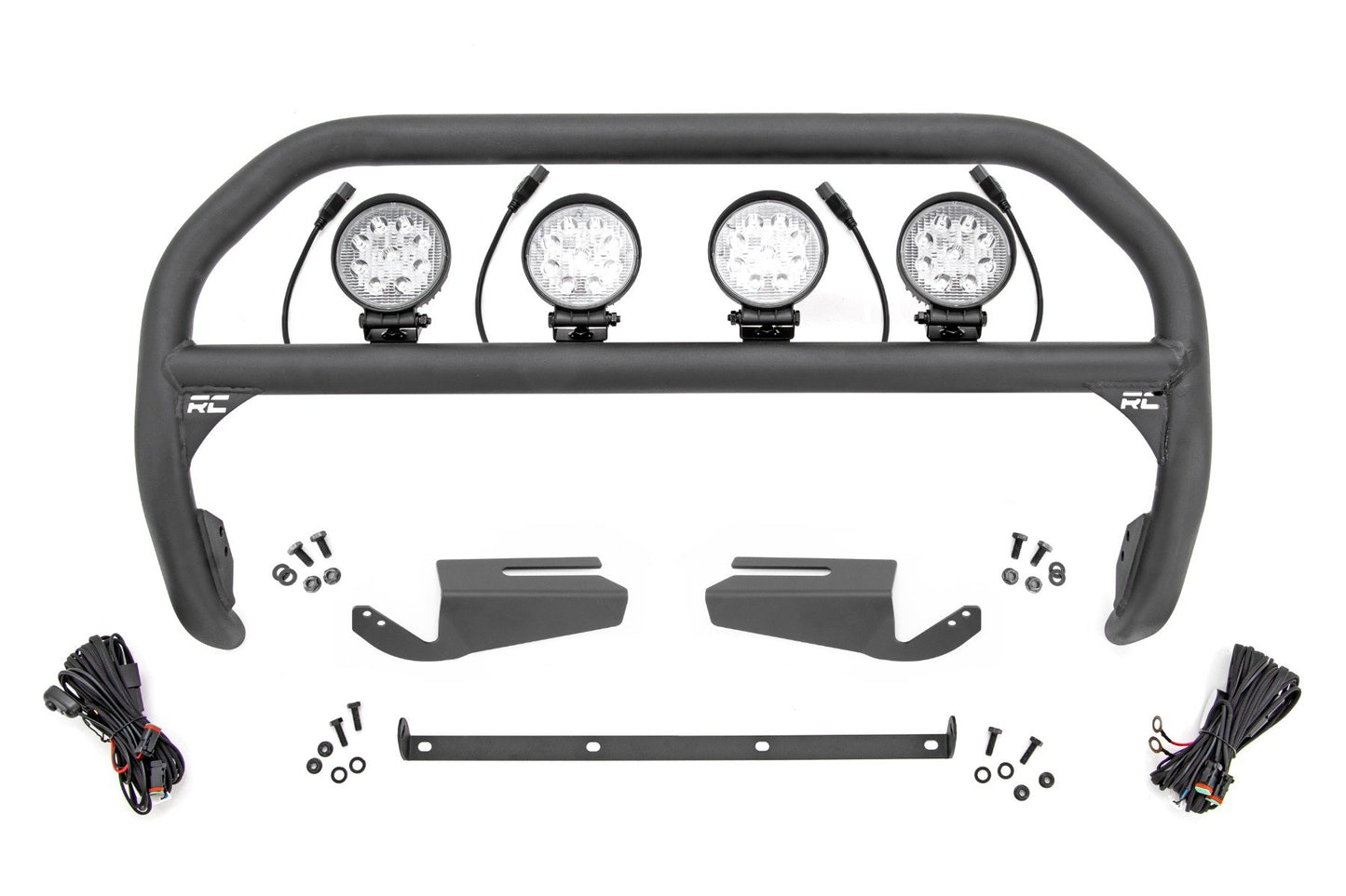 Rough Country Nudge Bar 4" Round LED Lights 21-25 Ford Bronco 4WD With Modular Bumper