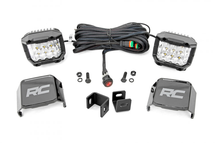 Rough Country LED Light Kit | Ditch Mount |  3" OSRAM | Wide | Toyota Tundra (22-23)