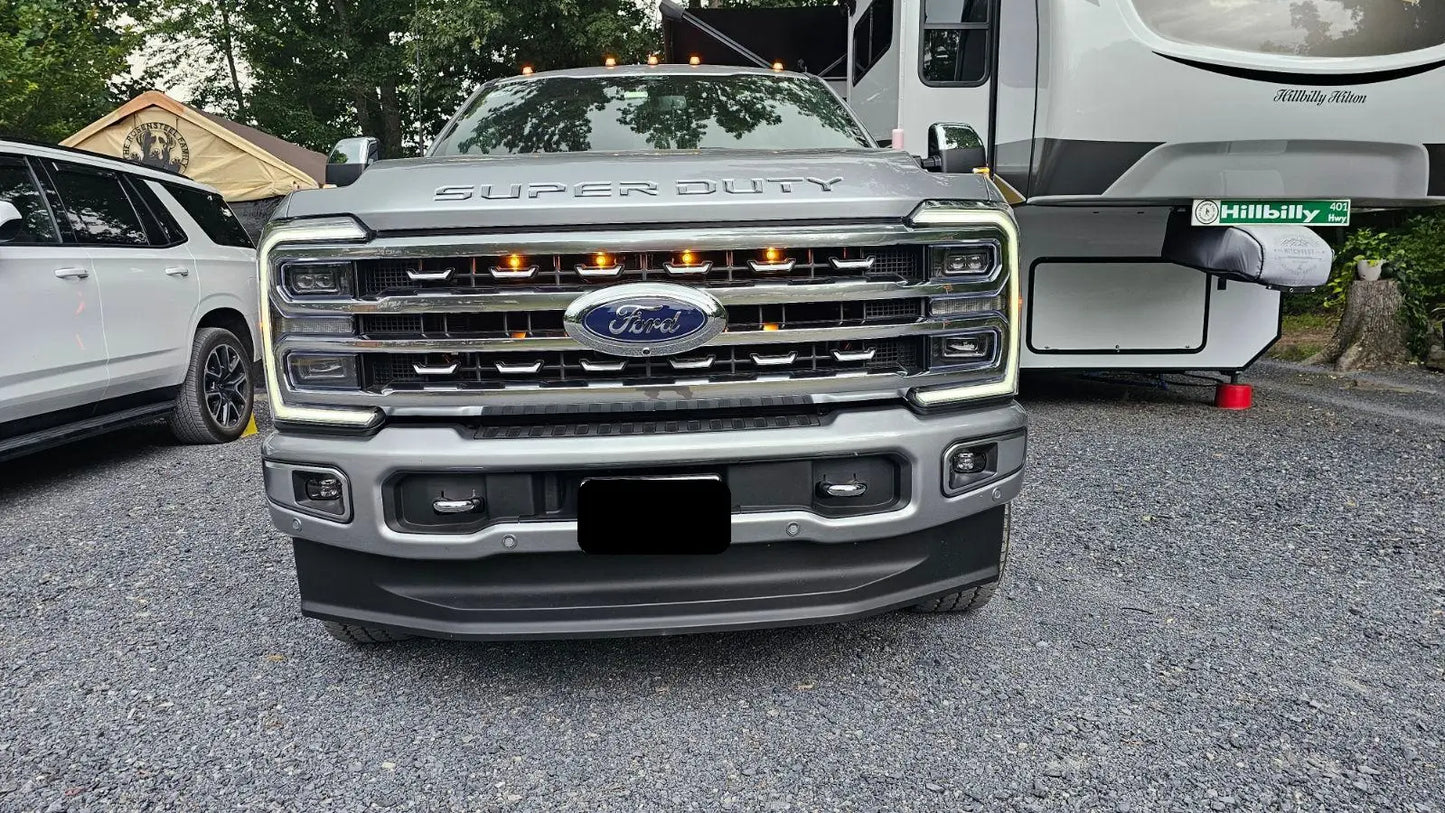 Custom Auto Works 2024 F-250 F-350 Super Duty Lariat, Platinum And King Ranch Raptor Style Grill Light