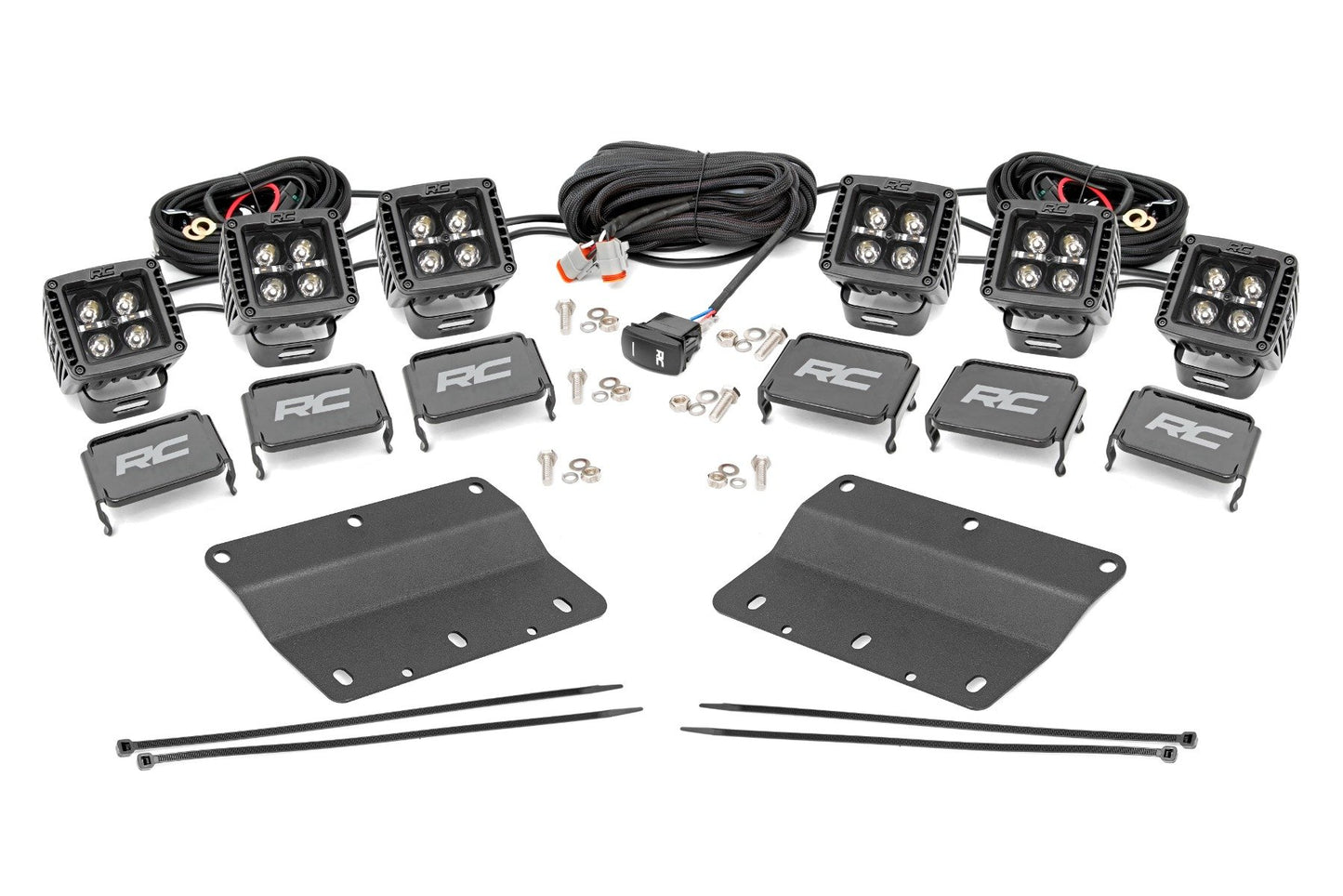 LED Light Kit | Fog Mount | Triple 2" Black Pair | White DRL | Ford Bronco (21-25)