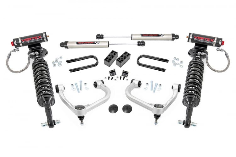 Rough Country F-150 3 Inch Lift Kit Bolt On w/Vertex Struts and V2 Shocks 2021-2023 F-150 4WD