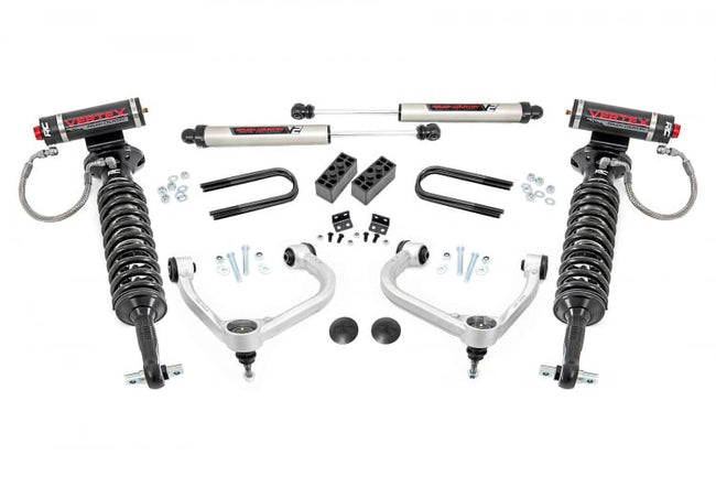 Rough Country F-150 3 Inch Lift Kit Bolt On w/Vertex Struts and V2 Shocks 2021-2023 F-150 4WD