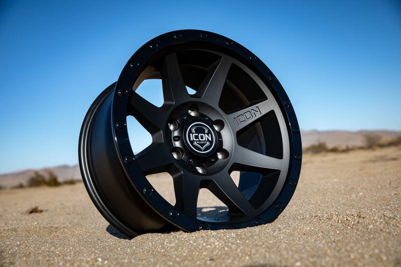 ICON Rebound 17x8.5 6x5.5 0mm Offset 4.75in BS 106.1mm Bore Double Black Wheel